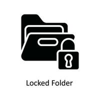 Locked Folder  Vector  solid Icon Design illustration. Cyber security  Symbol on White background EPS 10 File