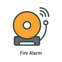 Fire Alarm Vector Fill outline Icon Design illustration. Cyber security  Symbol on White background EPS 10 File