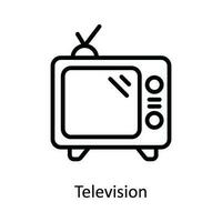 televisión vector contorno icono diseño ilustración. red y comunicación símbolo en blanco antecedentes eps 10 archivo