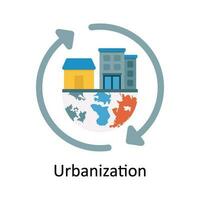 Urbanization Vector Flat Icon Design illustration. Nature and ecology Symbol on White background EPS 10 File