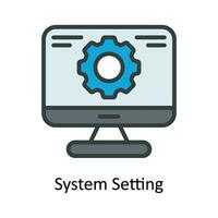 System Setting  Vector Fill outline Icon Design illustration. Network and communication Symbol on White background EPS 10 File