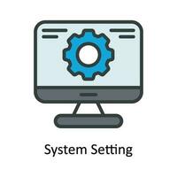 System Setting  Vector Fill outline Icon Design illustration. Network and communication Symbol on White background EPS 10 File