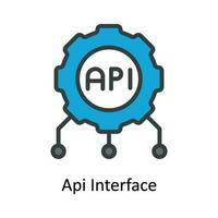 Api Interface  Vector Fill outline Icon Design illustration. Network and communication Symbol on White background EPS 10 File