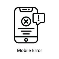 Mobile Error Vector  outline Icon Design illustration. Cyber security  Symbol on White background EPS 10 File