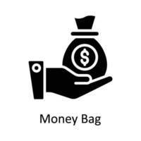 Money Bag Vector    Solid  Icon Design illustration. Digital Marketing  Symbol on White background EPS 10 File