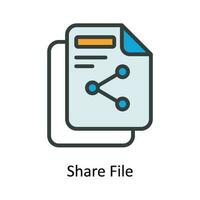 Share File  Vector Fill outline Icon Design illustration. Network and communication Symbol on White background EPS 10 File