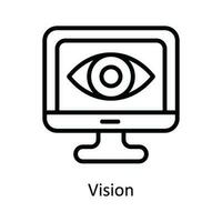 Vision Vector  outline Icon Design illustration. Cyber security  Symbol on White background EPS 10 File