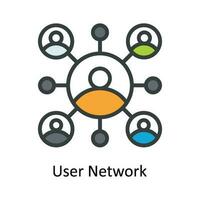 User Network  Vector Fill outline Icon Design illustration. Network and communication Symbol on White background EPS 10 File
