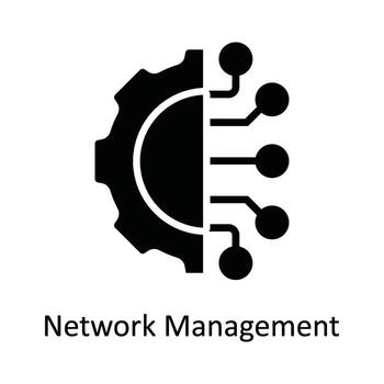 Network Management  Vector Solid  Icon Design illustration. Network and communication Symbol on White background EPS 10 File