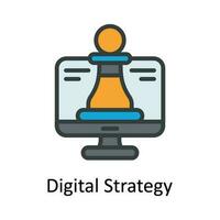 Digital Strategy  Vector   Fill outline  Icon Design illustration. Digital Marketing  Symbol on White background EPS 10 File