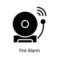 fuego alarma vector sólido icono diseño ilustración. ciber seguridad símbolo en blanco antecedentes eps 10 archivo