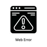 Web Error  Vector Solid  Icon Design illustration. Network and communication Symbol on White background EPS 10 File