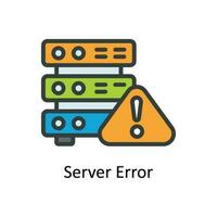 Server Error  Vector Fill outline Icon Design illustration. Network and communication Symbol on White background EPS 10 File