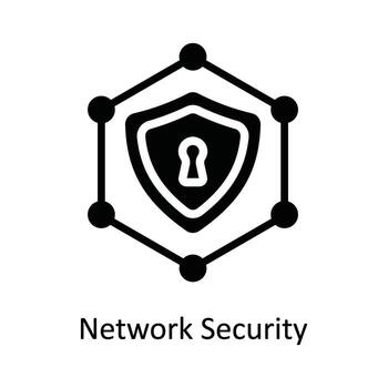 Network Security Vector  solid Icon Design illustration. Cyber security  Symbol on White background EPS 10 File