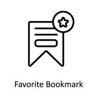 Favorite Bookmark Vector  outline Icon Design illustration. User interface Symbol on White background EPS 10 File