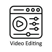 Video Editing Vector  outline Icon Design illustration. Online streaming Symbol on White background EPS 10 File