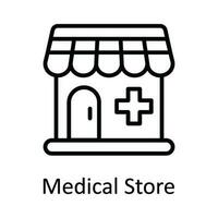 médico Tienda vector contorno icono diseño ilustración. médico y salud símbolo en blanco antecedentes eps 10 archivo