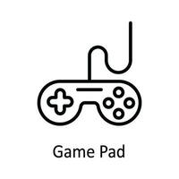 Game Pad Vector  outline Icon Design illustration. Online streaming Symbol on White background EPS 10 File
