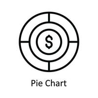 Pie Chart Vector  outline Icon Design illustration. User interface Symbol on White background EPS 10 File