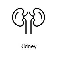 Kidney Vector  outline Icon Design illustration. Medical and Health Symbol on White background EPS 10 File