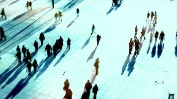 Pedestrians walking on crowded urban road video