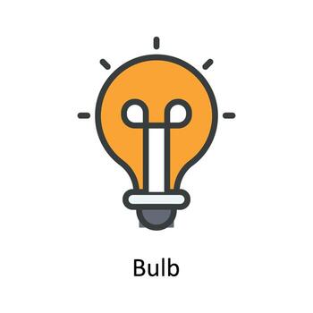 Bulb  Vector Fill outline Icon Design illustration. Network and communication Symbol on White background EPS 10 File