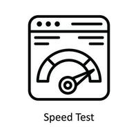 Speed Test  Vector  outline Icon Design illustration. Network and communication Symbol on White background EPS 10 File
