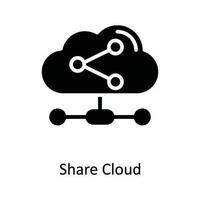 Share Cloud  Vector Solid  Icon Design illustration. Network and communication Symbol on White background EPS 10 File