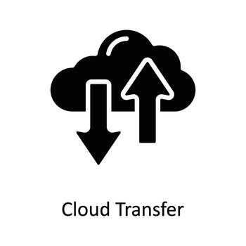 Cloud Transfer  Vector Solid  Icon Design illustration. Network and communication Symbol on White background EPS 10 File