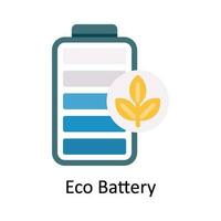 Eco Battery Vector Flat Icon Design illustration. Nature and ecology Symbol on White background EPS 10 File