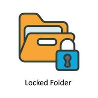 Locked Folder  Vector Fill outline Icon Design illustration. Cyber security  Symbol on White background EPS 10 File