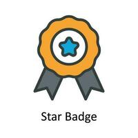 Star Badge Vector   Fill outline  Icon Design illustration. Digital Marketing  Symbol on White background EPS 10 File