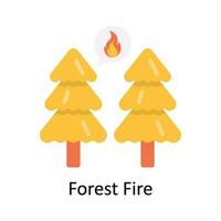 Forest Fire Vector Flat Icon Design illustration. Nature and ecology Symbol on White background EPS 10 File