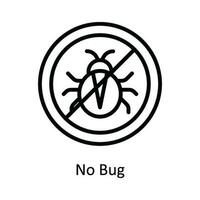 No Bug Vector  outline Icon Design illustration. Cyber security  Symbol on White background EPS 10 File