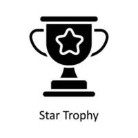 Star Trophy  Vector    Solid  Icon Design illustration. Digital Marketing  Symbol on White background EPS 10 File