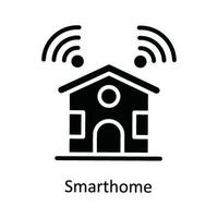 Smart home  Vector Solid  Icon Design illustration. Network and communication Symbol on White background EPS 10 File