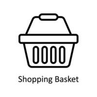 Shopping Basket Vector    outline  Icon Design illustration. Digital Marketing  Symbol on White background EPS 10 File