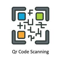 Qr Code Scanning Vector Fill outline Icon Design illustration. Cyber security  Symbol on White background EPS 10 File