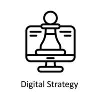 Digital Strategy  Vector    outline  Icon Design illustration. Digital Marketing  Symbol on White background EPS 10 File