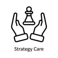 Strategy Care Vector    outline  Icon Design illustration. Digital Marketing  Symbol on White background EPS 10 File