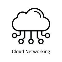 Cloud Networking  Vector  outline Icon Design illustration. Network and communication Symbol on White background EPS 10 File