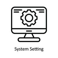 System Setting  Vector  outline Icon Design illustration. Network and communication Symbol on White background EPS 10 File