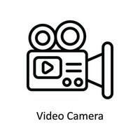 Video Camera  Vector  outline Icon Design illustration. Network and communication Symbol on White background EPS 10 File