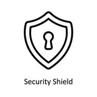seguridad proteger vector contorno icono diseño ilustración. red y comunicación símbolo en blanco antecedentes eps 10 archivo