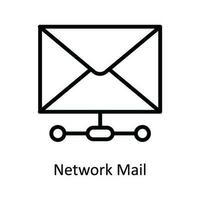 Network Mail  Vector  outline Icon Design illustration. Network and communication Symbol on White background EPS 10 File