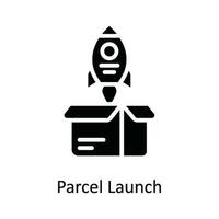 Parcel Launch Vector   Solid Icon Design illustration. Shipping and delivery Symbol on White background EPS 10 File