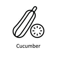 Cucumber Vector outline Icon Design illustration. Food and Drinks Symbol on White background EPS 10 File