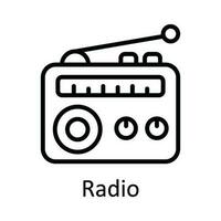 radio vector contorno icono diseño ilustración. multimedia símbolo en blanco antecedentes eps 10 archivo