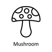 Mushroom Vector outline Icon Design illustration. Food and drinks Symbol on White background EPS 10 File