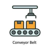 Conveyor Belt  Vector  Fill outline Icon Design illustration. Shipping and delivery Symbol on White background EPS 10 File